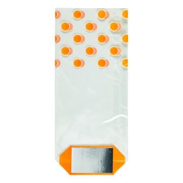 Orange Dot Cellophane Gift Bags Minipack - 12 x 27.5cm