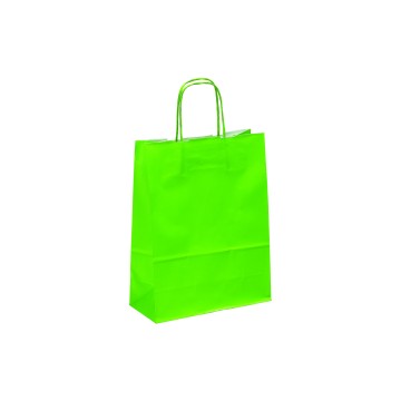 Lime Green Ribbed Paper Carrier Bags