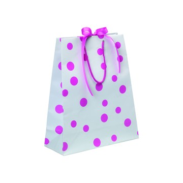 Pink & White Luxury Polka Dot Paper Carrier Bags