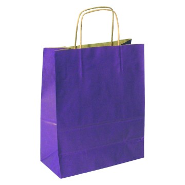 Purple Twisted Handle Matt Paper Carrier Bags