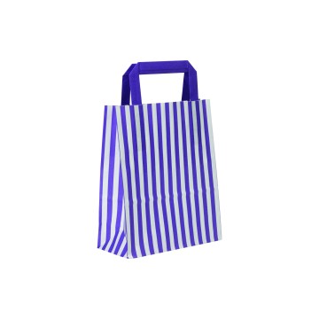 Purple Stripe Flat-Handle Paper Carrier Bags