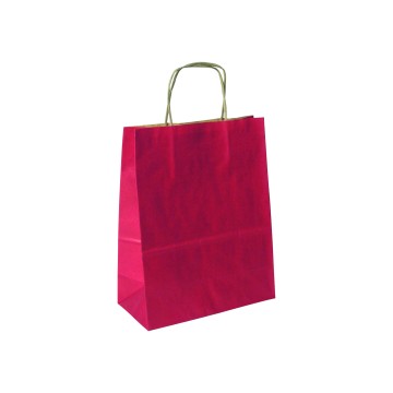 Red Twisted Handle Matt Paper Carrier Bags