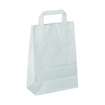 White Flat-Handle Paper Carrier Bags