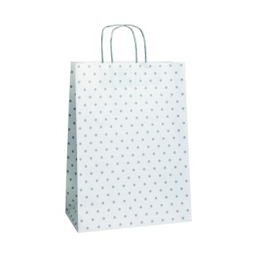 White Polka Dot Paper Carrier Bags