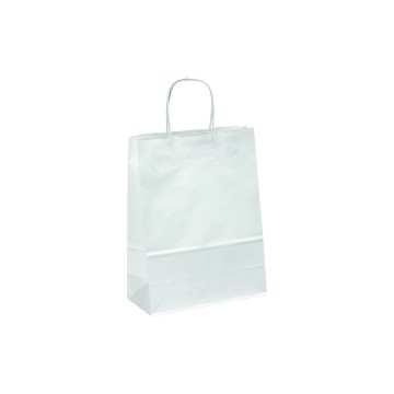 White Ribbed Paper Carrier Bags