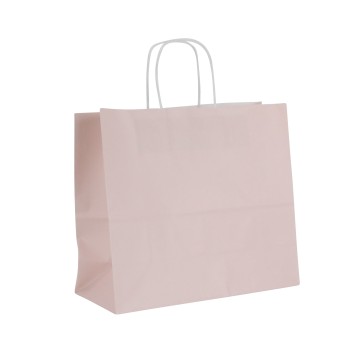 Pink Twisted Handle Matt Paper Carrier Bags