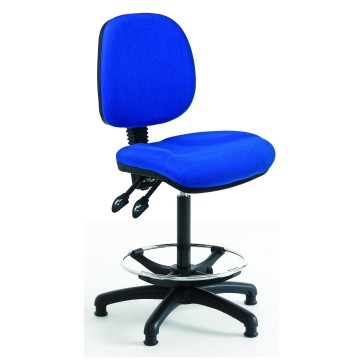 Blue Fabric Draftsman Chairs