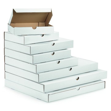 Flat White Cardboard Postal Boxes - 215 x 155 x 50mm