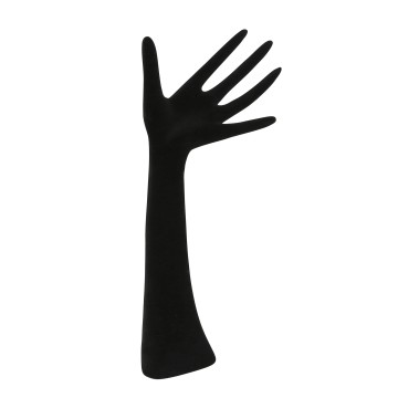 Velvet Black Flocked Mannequin Display Hand - Left - 34cm