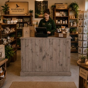 Heritage Rustic Wooden Cash Desk
