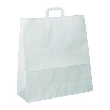 White Flat-Handle Paper Carrier Bags -44 x 48 + 16cm