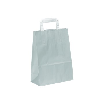 Grey Flat-Handle Paper Carrier Bags - 22 x 29 + 10cm