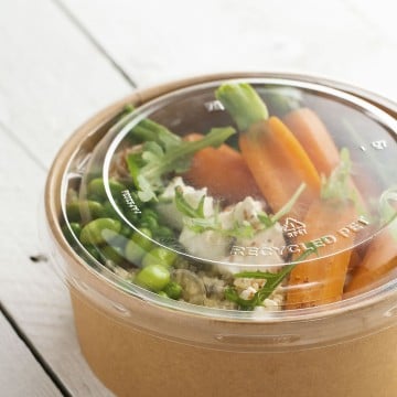 Clear RPET Lids For Round Food Bowls