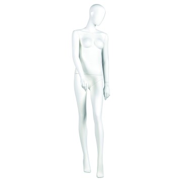 LDN Girls Matt White Female Faceless Mannequin - Walking Left