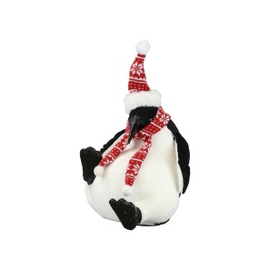 Penguin With Red Hat & Scarf - 32 x 27 x 23cm