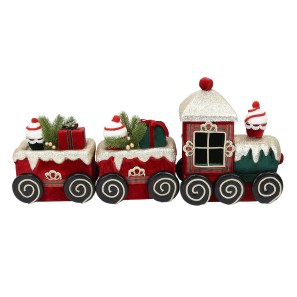 Christmas Train With 2 Carriages - 84 x 23 x 40cm
