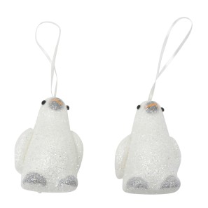 Hanging Glitter Penguins - 12cm