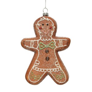 Hanging Gingerbread Man - Brown - 16 x 10 x 4cm