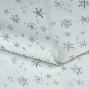 Silver Snowflake Luxury Patterned Tissue Paper - 50 x 75cm