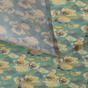 Green Bird & Flower Luxury Tissue Paper - 50 x 75cm