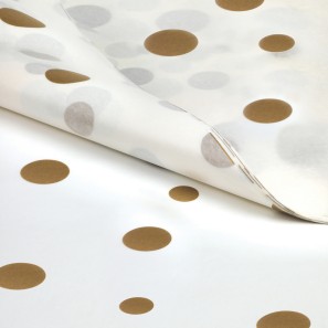 Gold Polka Dot Patterned Tissue Paper - 50 x 75cm