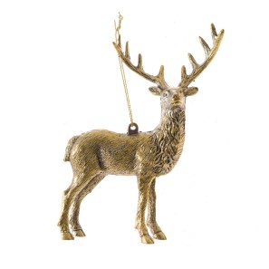 Hanging Reindeer - Gold - 14 x 11 x 5cm