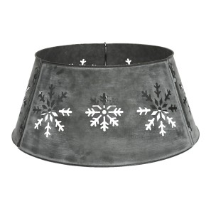 Zinc Christmas Tree Skirt with Snowflake Pattern - 28 x 71cm