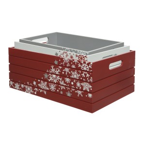 Mixed Crates with Snowflake Print - 35 + 30 + 25cm
