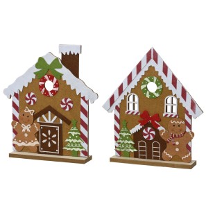 2 Assorted Gingerbread Houses - 6 x 30 x 33.5cm