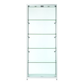 Silver Panorama Glass Display Cabinets - Tall Wide