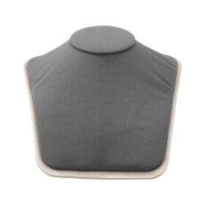 Elegance Grey Fabric Display Bust - 16.7 x 11 x 5cm