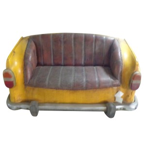 Ambassador Leather Back Car Sofa - 166 x 71 x 79cm