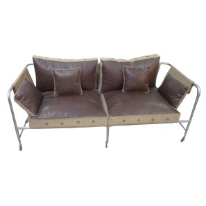 Retro Leather Sofa - 2 Seater