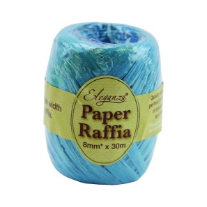 Turquoise Paper Raffia Ribbon - 8mm x 30m
