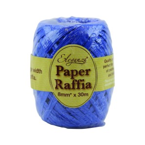 Royal Blue Paper Raffia Ribbon - 8mm x 30m