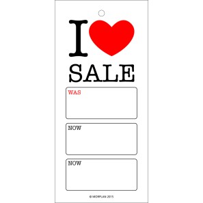 I Love Sale Tickets - Was/Now/Now - 46 x 100mm