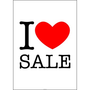 I Love Sale Cards - A4