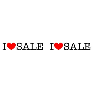 I Love Sale Streamers - Horizontal - 100 x 12cm