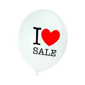 I Love Sale Balloons - White