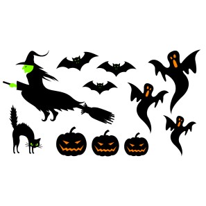 Halloween Icons Window Cling - Assorted - 110 x 60cm