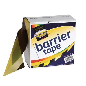 Queuing Barrier Tape - Yellow & Black - 70mm x 500m