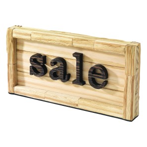 Upcycled Sale Sign - Light Wood - 25 x 12cm
