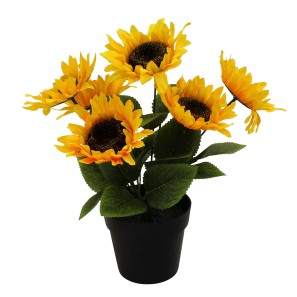 Yellow Artificial Sunflower In A Pot - 28 x 25cm