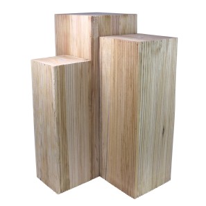 Natural Paulownia Wood Pedestal Set - 80 x 30cm