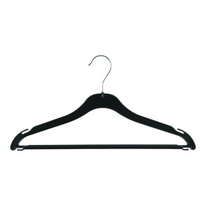 Black 500/25 Plastic Clothes Hangers - 41cm