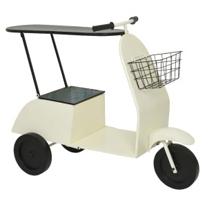 Cream Scooter With Iron Basket - 101cm