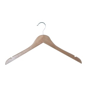 Natural Wooden Clothes Hangers - Flat - 43cm