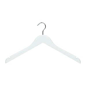 White Wooden Clothes Hangers - Wishbone With Notches - 43cm