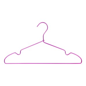 Pastel Pink Wire Metal Clothes Hangers - With Notches - 41cm