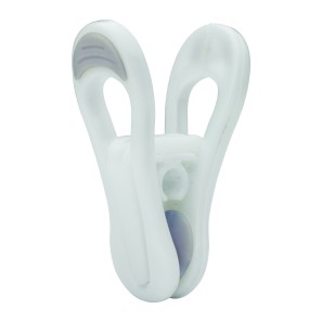 White Soft-Grip Plastic Clothes Hangers - Add-On Pegs - 6cm